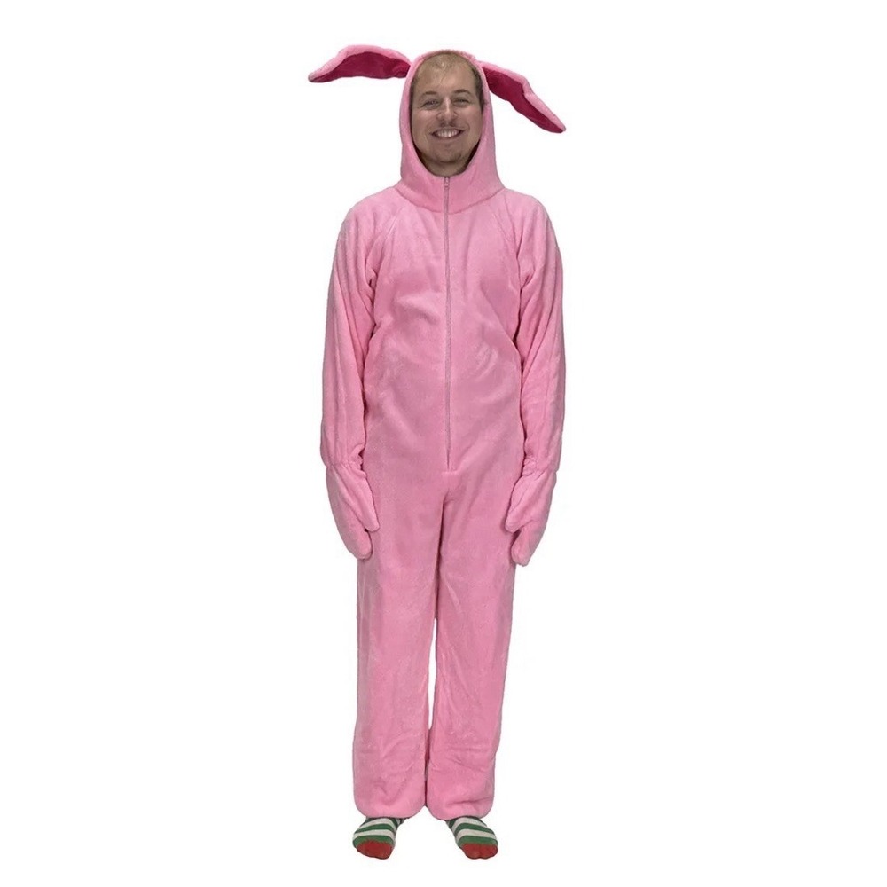 A Christmas Story Pink Bunny Suit Fleece PJs Ralphie Costume Adult LG Halloween